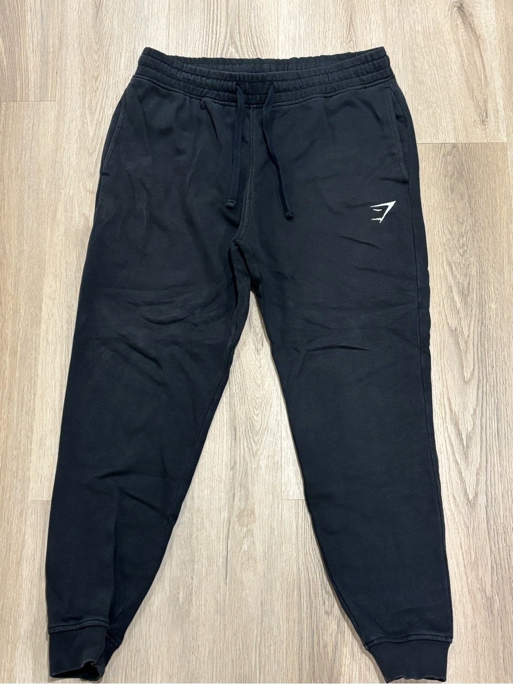 Gymshark Black Jogger Sweatpants with White Logo Accent